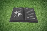 YöL Slate Grey Mum Dad Memorial Dove Book Stone Grave Plaque Ornament view 2