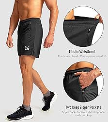 G Gradual Men's Running Shorts with Zipper Pockets