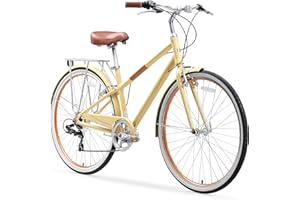 sixthreezero Reach Your Destination Women's Road Bike, 7 Speed Adult Hybrid Bicycle with Rear Rack, 28 Inch Wheels, Multiple Color Options