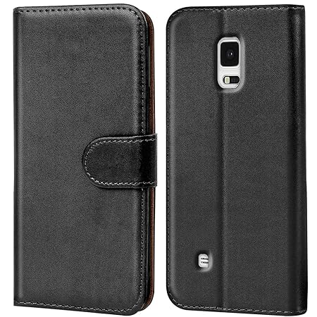 Verco Galaxy Note Edge Hülle, Handyhülle für Samsung Galaxy Note Edge Tasche PU Leder Flip Case Brieftasche - Schwarz
