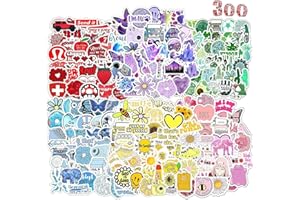 AIRNOGO Water Bottle Stickers 300 Pcs VSCO Cute Aesthetic Sticker Pack, Stickers for Kids Adults Teens, Waterproof Vinyl Stickers, Stickers for Laptop Computer Scrapbook Suitcase Journal Cup Skateboard etc