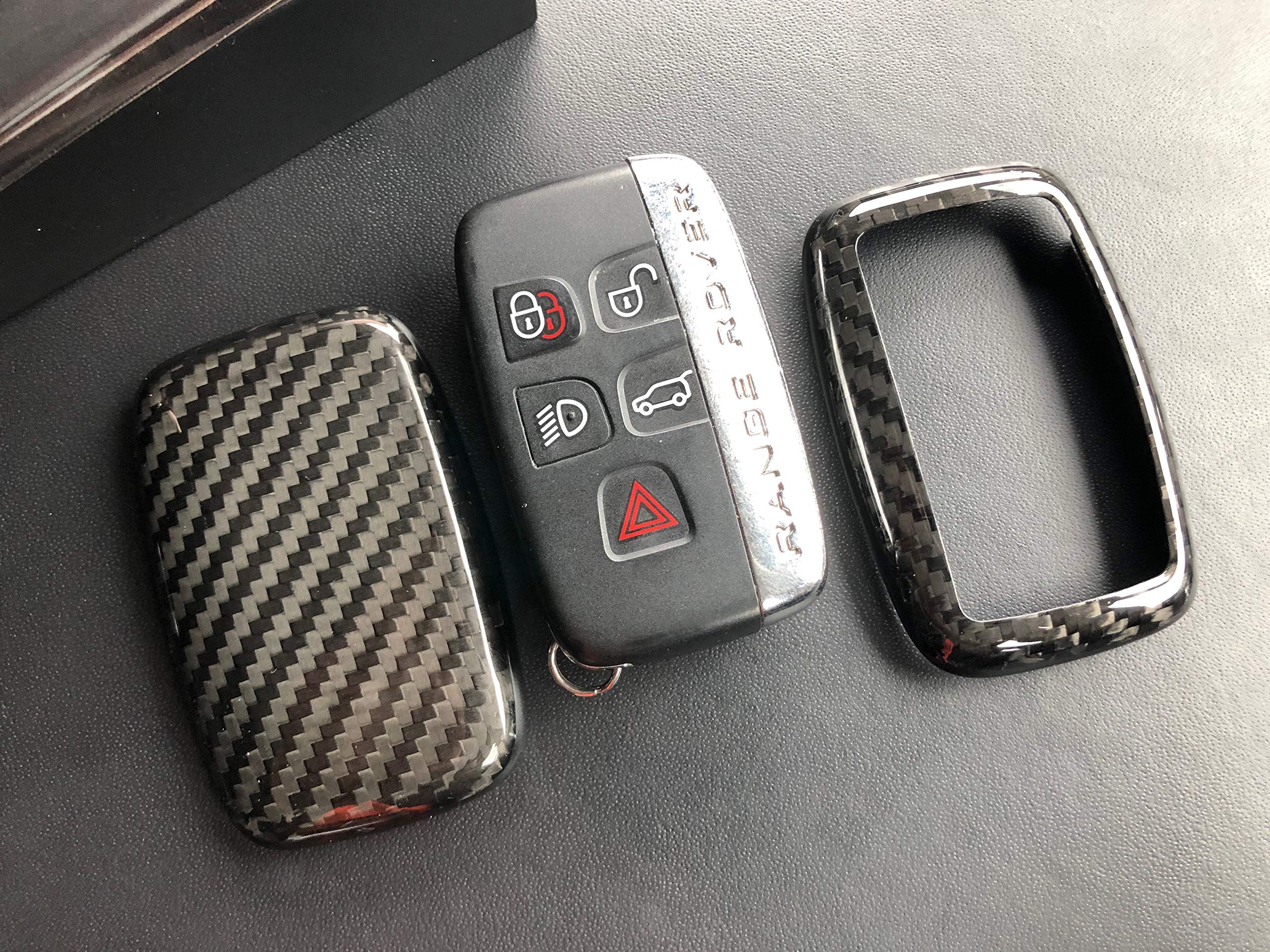 Nordecco CARBON FIBRE SMART 5 BUTTON KEYLESS FOB REMOTE CASE FOR LAND ROVER RANGE ROVER EVOQUE VELAR Evoque SPORT Discovery 3/4/5 Freelander Vogue SVR L405