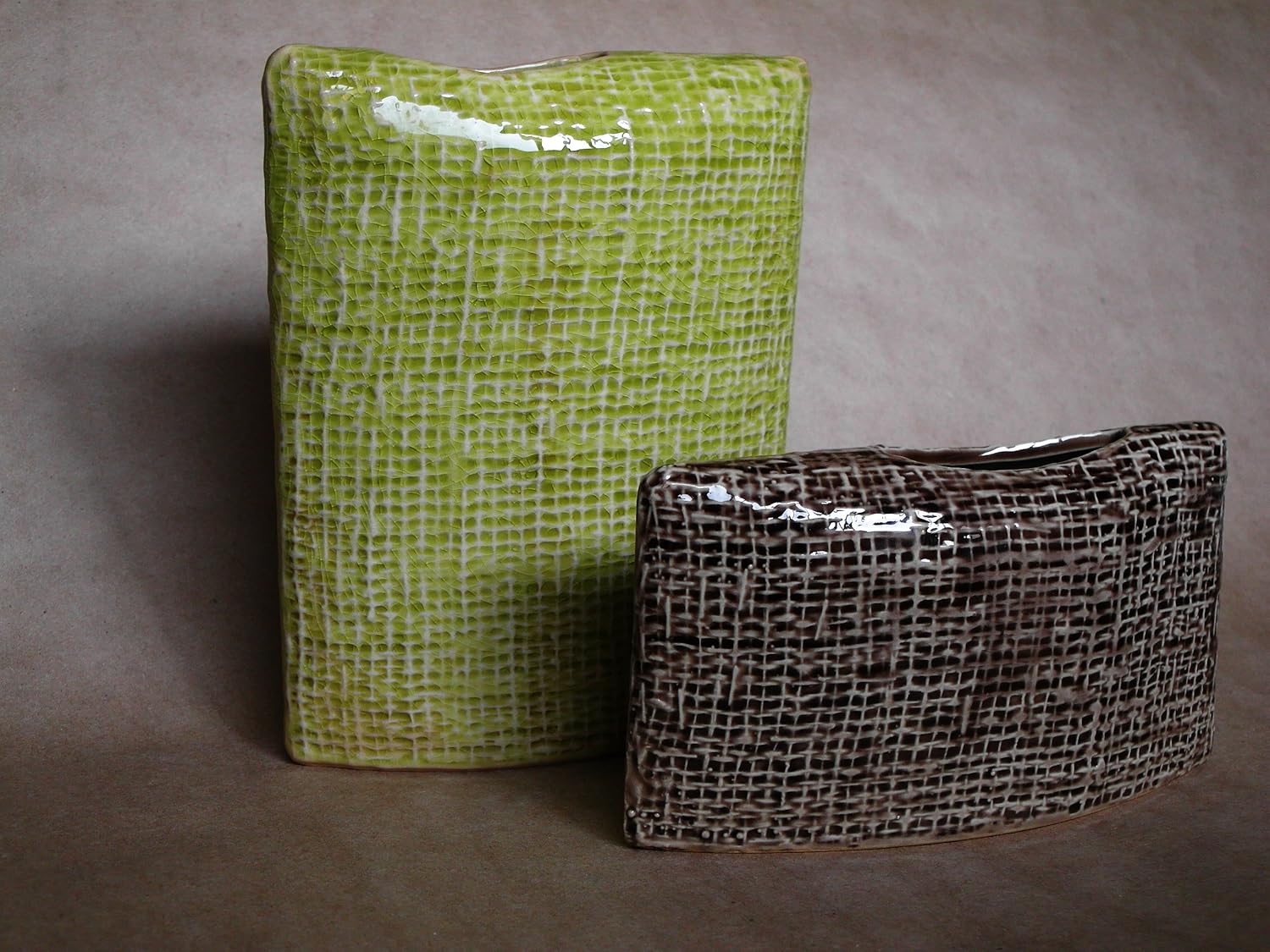 Ceramic Vase, Rectangular, Set of 2 Kitchen & Dining