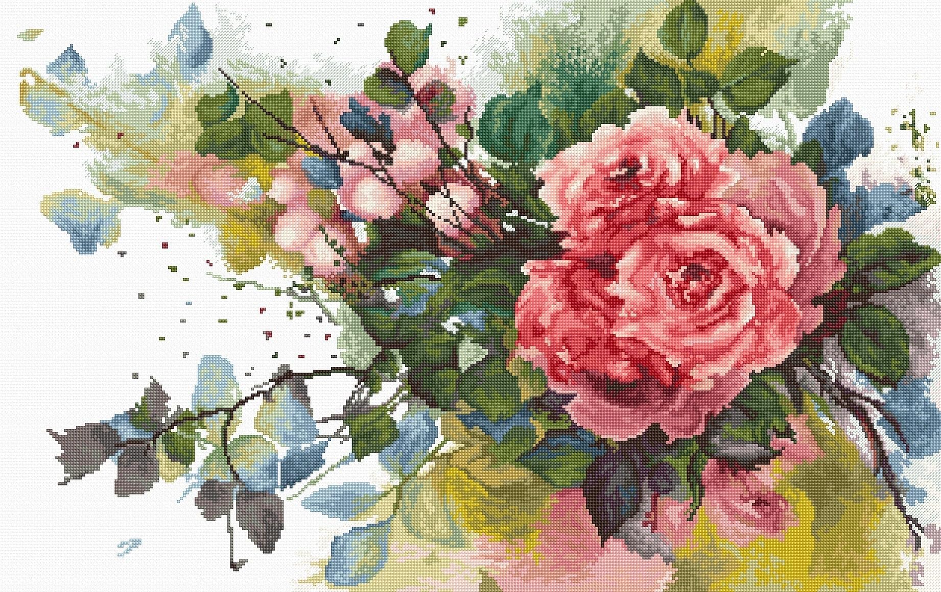 B2383 Red Roses - Cross Stitch Kit Luca-S