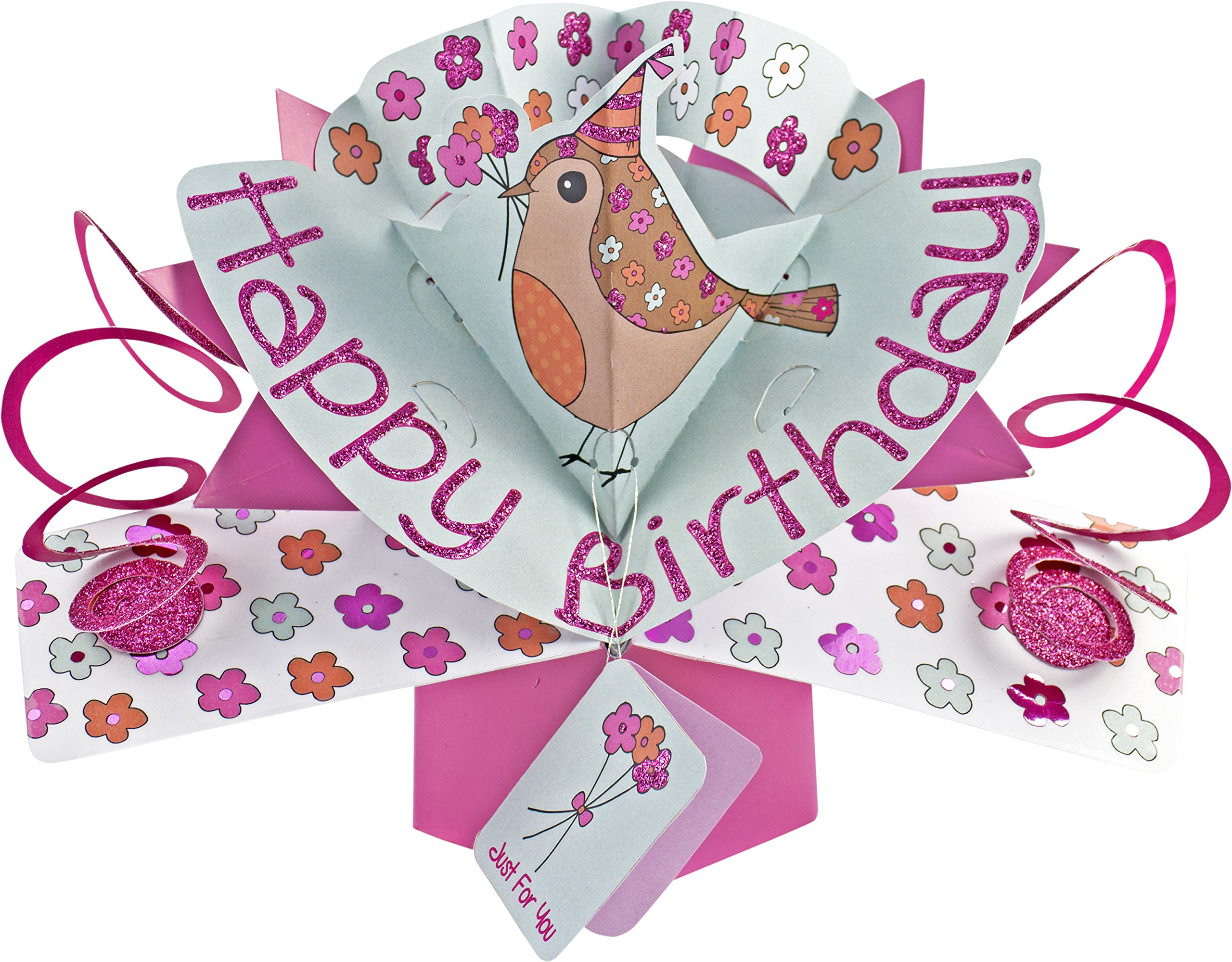 Suki Gifts International Pop Up Card Happy Birthday Bird, Multi-Colour, 13 x 21 x 19 cm