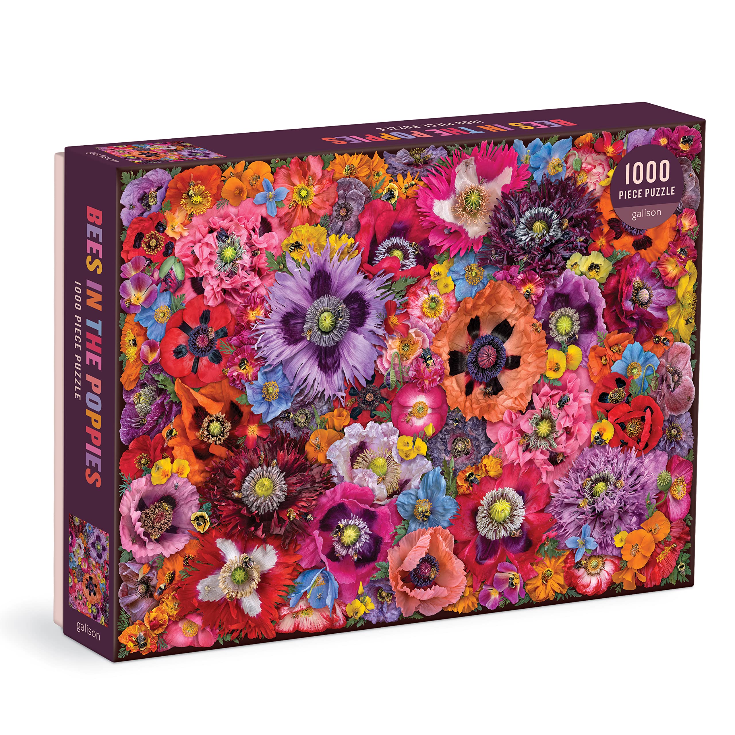 Galison Bees in The Poppies 1000 Piece Puzzle - Beautiful 27