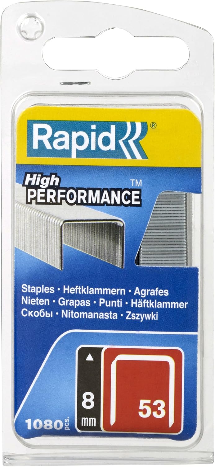Rapid High Performance Staples, No.53, Leg Length 8 mm, 40109503 - 1080 Pieces, grey, 1080 Pack