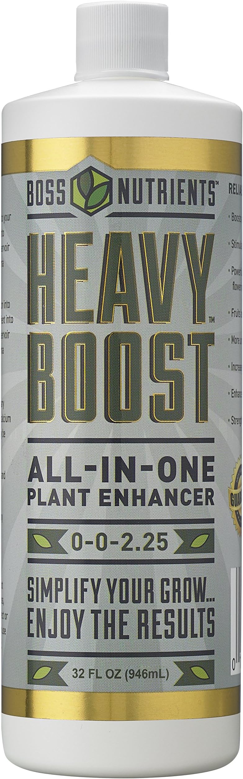 Best All-In-One Plant Enhancer: Boss Nutrients HEAVY BOOST - Increase Weight and Yield - Improve Plant Immune System - Robust Flowering (32 FL OZ (946mL))