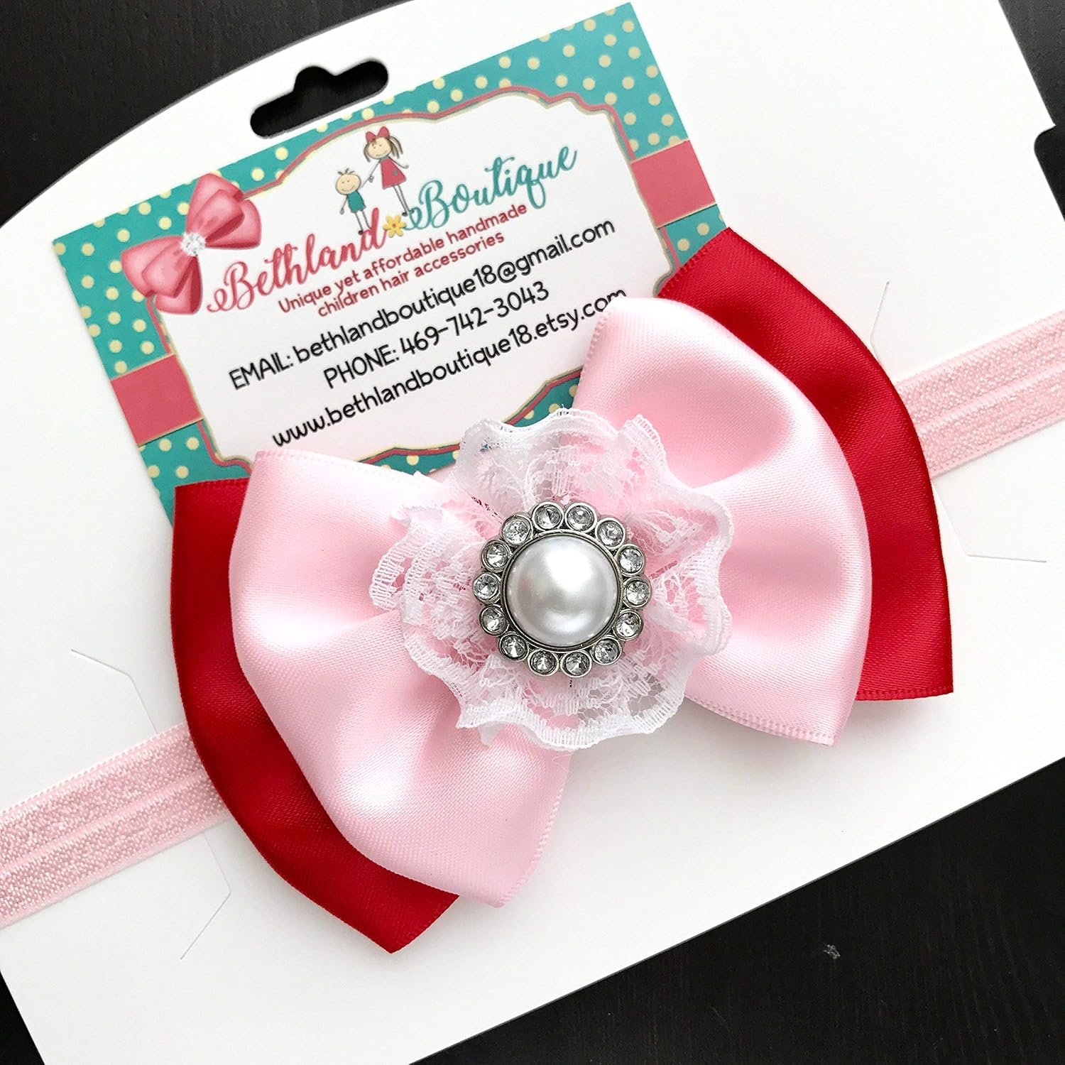 Amazon Com Valentine Headband Hair Bow Valentine Day Red White
