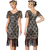 MTITE Flapper Dresses 1920s, Sequin Fringed Great Gatsby Dresses for Women Roaring 20s Costumes