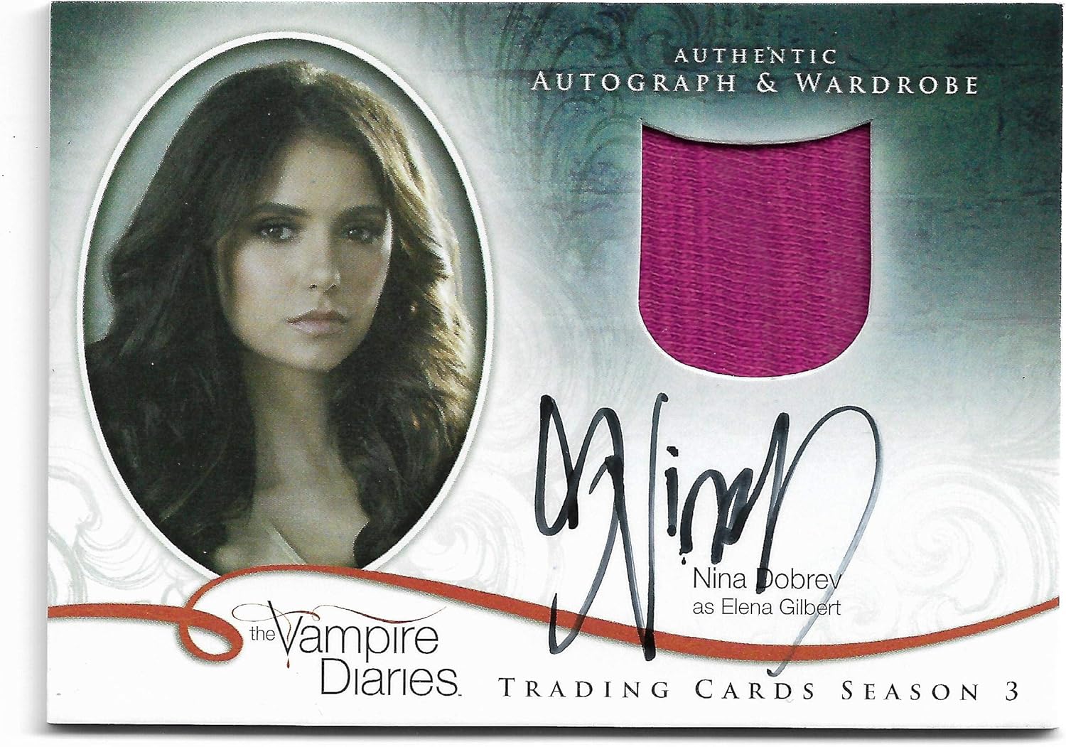 2014 Vampire Diaries Season 3 Autograph Wardrobe Card Am1 Nina