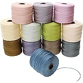 The Beadsmith S-Lon Bead Cord | 0.5 mm Twisted Nylon Cord for Stringing, 12-Pack, Neutrals Mix, TEX210, 77 Yards per Spool