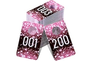 Jetec Live Plastic Number Tags, Consecutive Reusable Normal and Mirrored Image Number Tags for Live Coat Room Hanger Cards