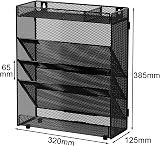 EasyPAG 5 Tier Wall File Organizer A4 Mesh Desk In Tray Holder Black view 2