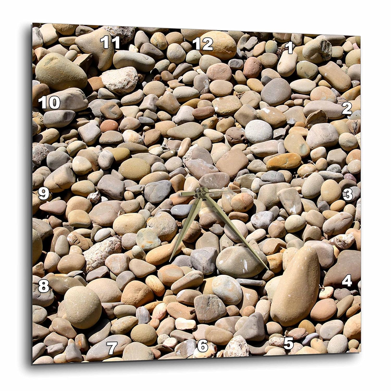 Nature 3drose River Rock Pebbles With Shades Of Different Gray Abstract Zen Stone Wall Clock Round Pattern 10 By 10 Inch Dpp 1