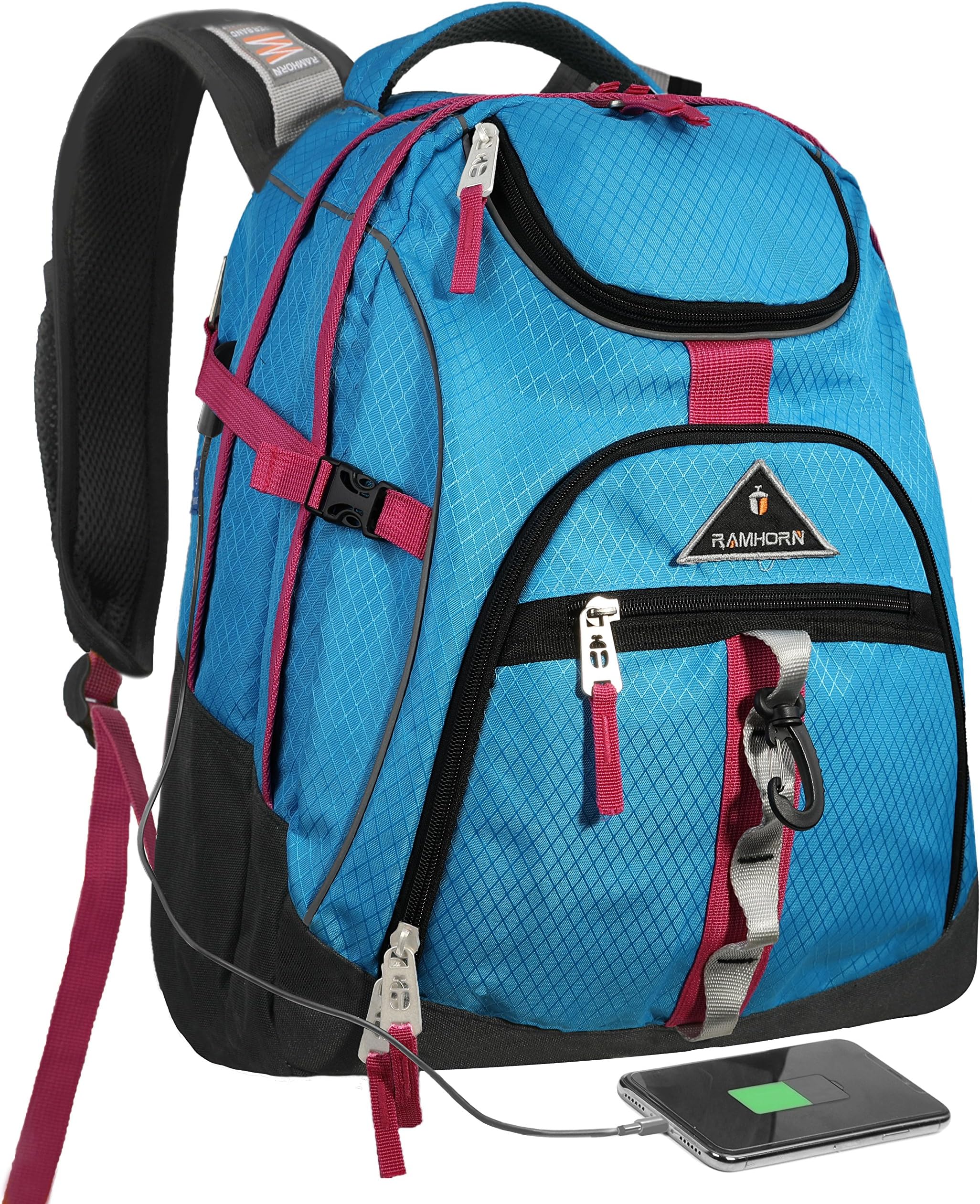 Travel Laptop Backpack,College School Backpack with USB Charging Port, Extra Large TSA Water Resistant Business Backpack,Big Computer Bag Fit 15-6 Inch Laptop and Notebook-problue