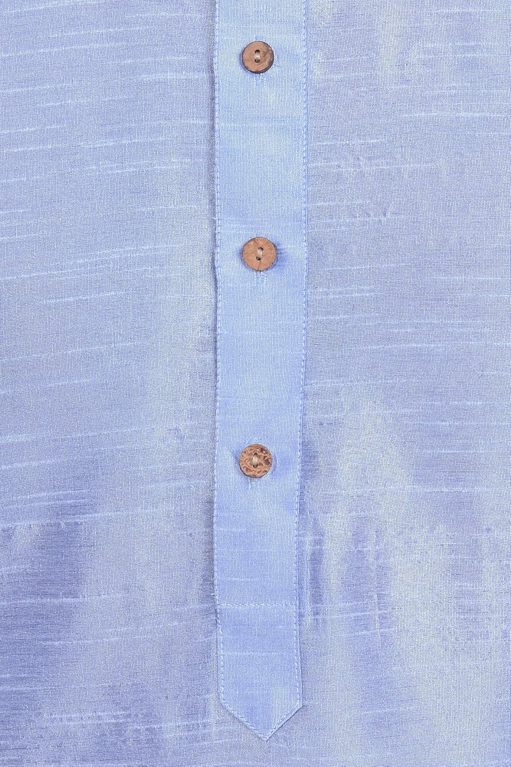 vastramay men cotton silk kurta and pyjama set (bluish white_vasmkha001npha)