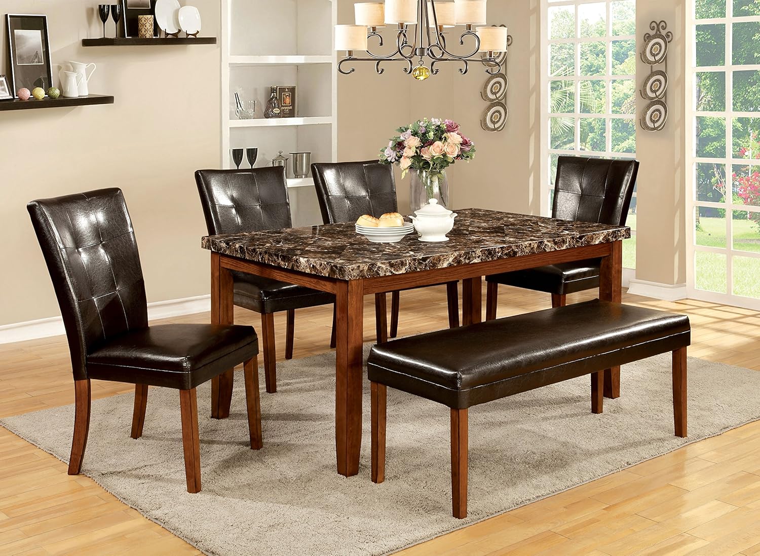 Amazon Com Furniture Of America Smithson 6 Piece Transitional