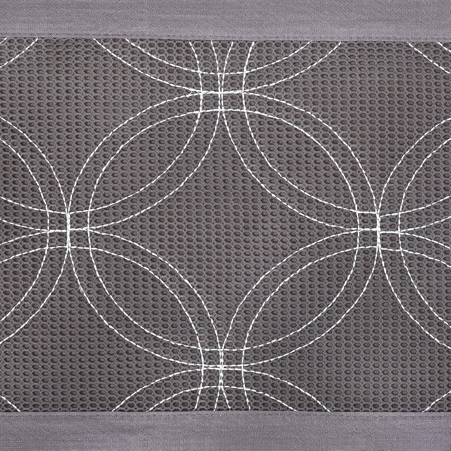 BreathableBaby Deluxe Breathable Mesh Crib Liner, Embroidered Collection Links - Gray : Baby
