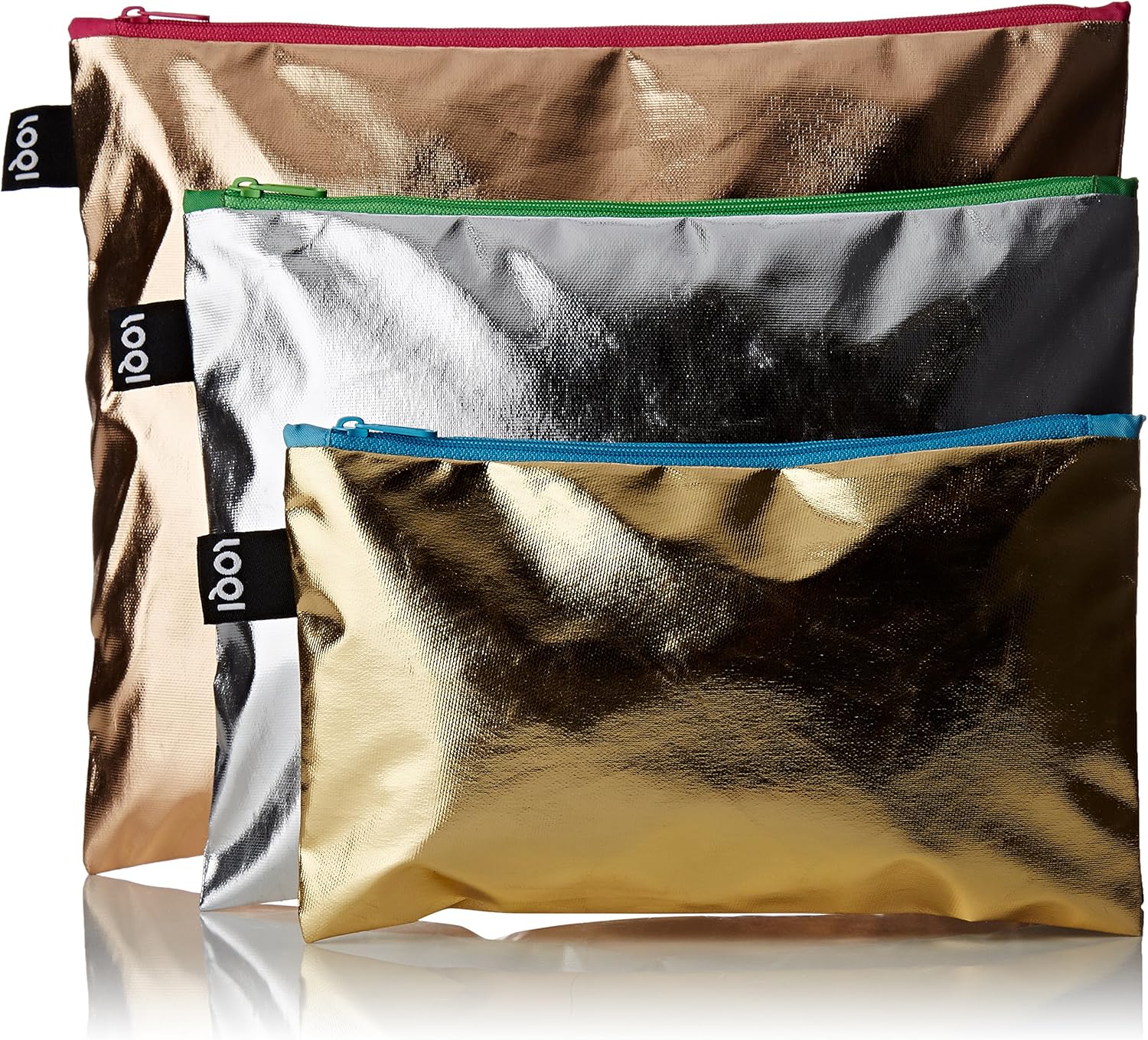 LOQI Metallic Zip Pockets Office Products