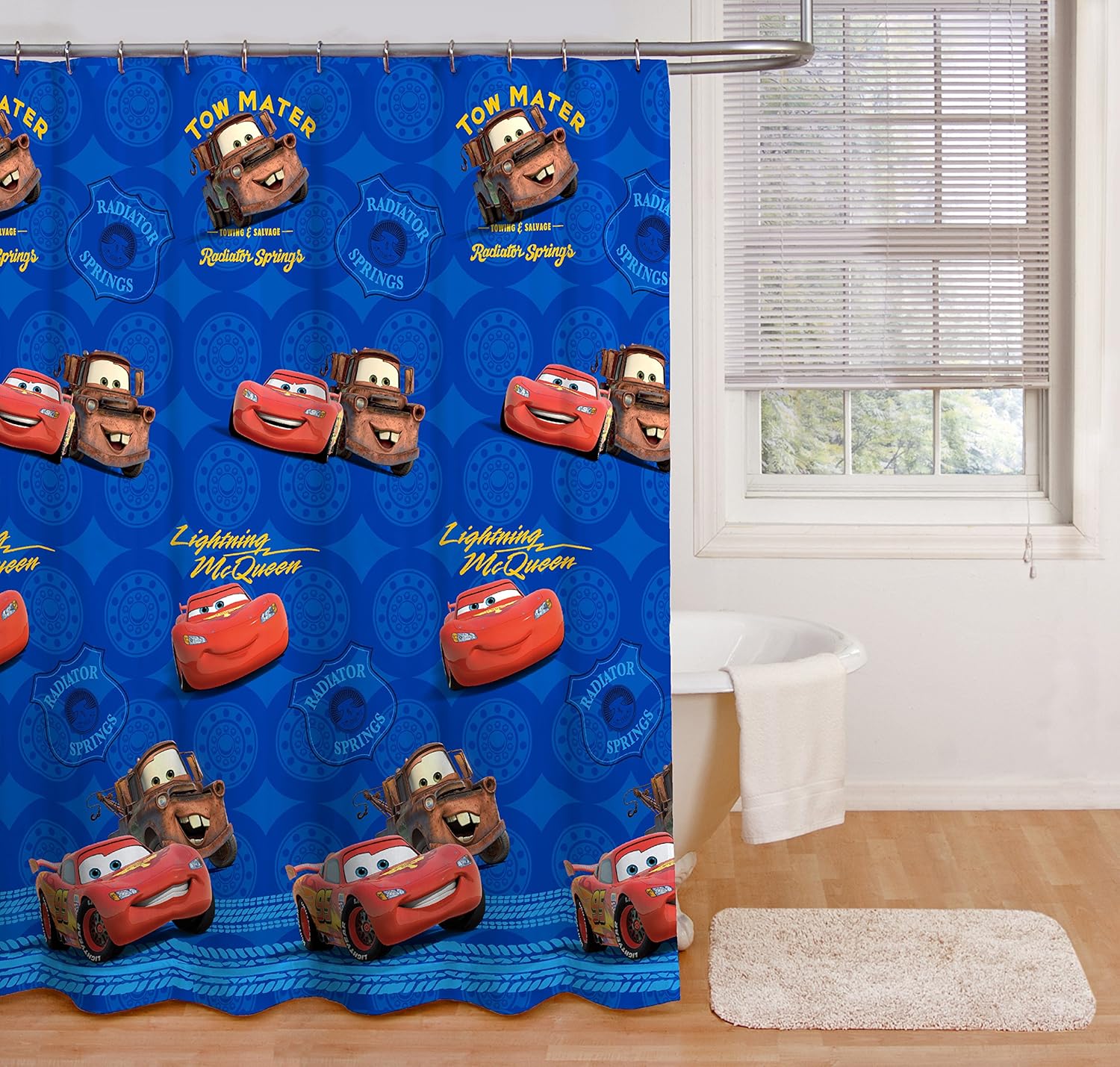 Amazon Com Disney Pixar Cars Micro Fiber Shower Curtain Home Kitchen