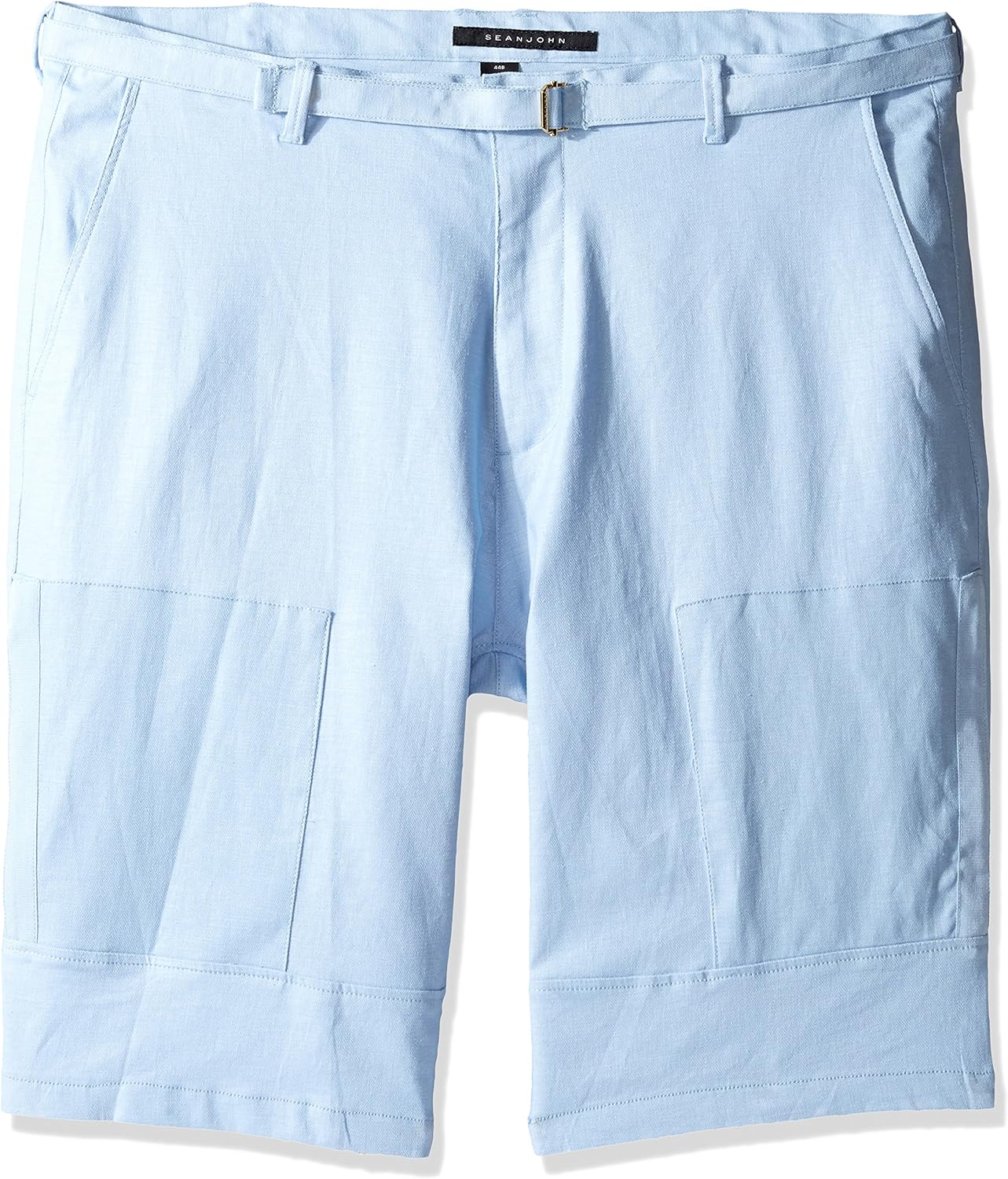 Sean John Mens Big and Tall Linen Belted Flight Short Shorts Clothing