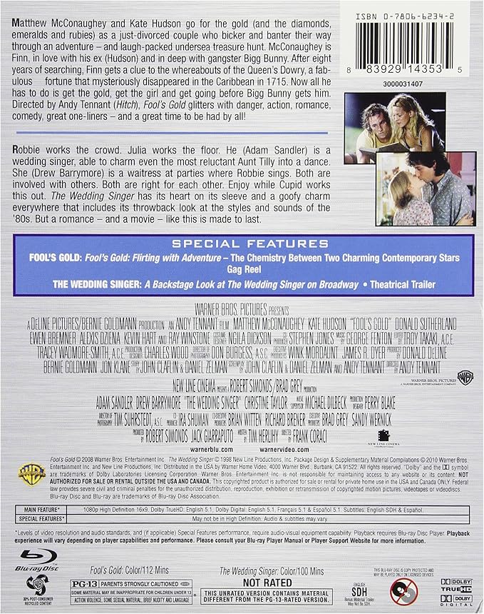 Fool S Gold Wedding Singer Blu Ray Import Amazon Ca Dvd