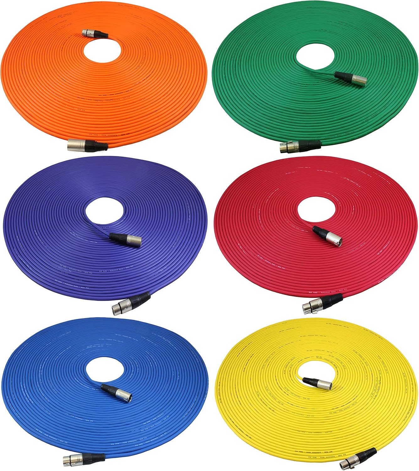 Musical Instruments Stage Studio Cables 100ft Xlr Male To Xlr Female Colored Cables Balanced Mike Cord 30 48 Meters 6 Pack Gls Audio 100 Feet Mic Cable Cords