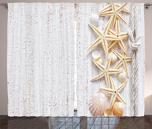 Amazon Com Ambesonne Seashells Curtains Seashells And Starfish