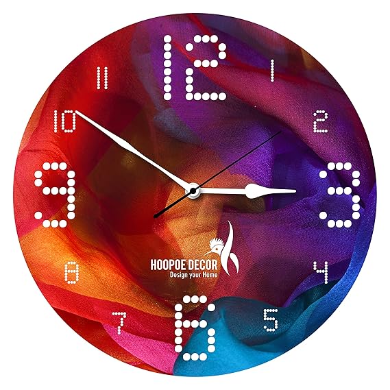 Buy Hoopoe Decor® Bright Colour Wall Clock (HDWCAC012) Online at Low
