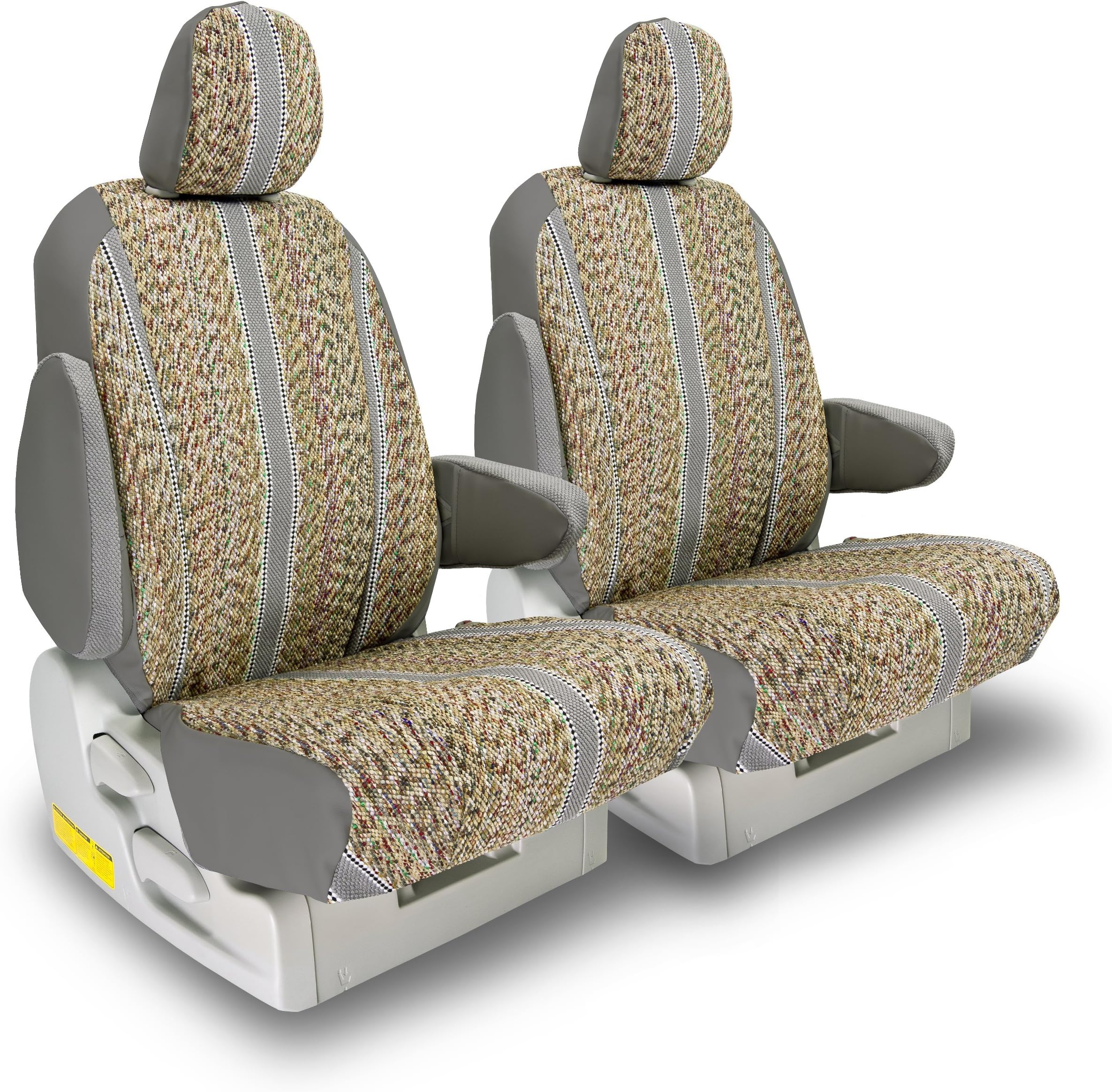 Front Seats: ShearComfort Custom Saddle Blanket Seat Covers for Toyota RAV4 (2019-2020) in Gray for Sports Buckets w/Adjustable Headrests (Trail Model Only)