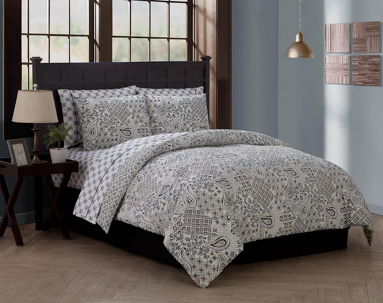 Gray Queen Avondale Manor Fresco 8 Piece Comforter Set Bedding Sets Collections Home Kitchen