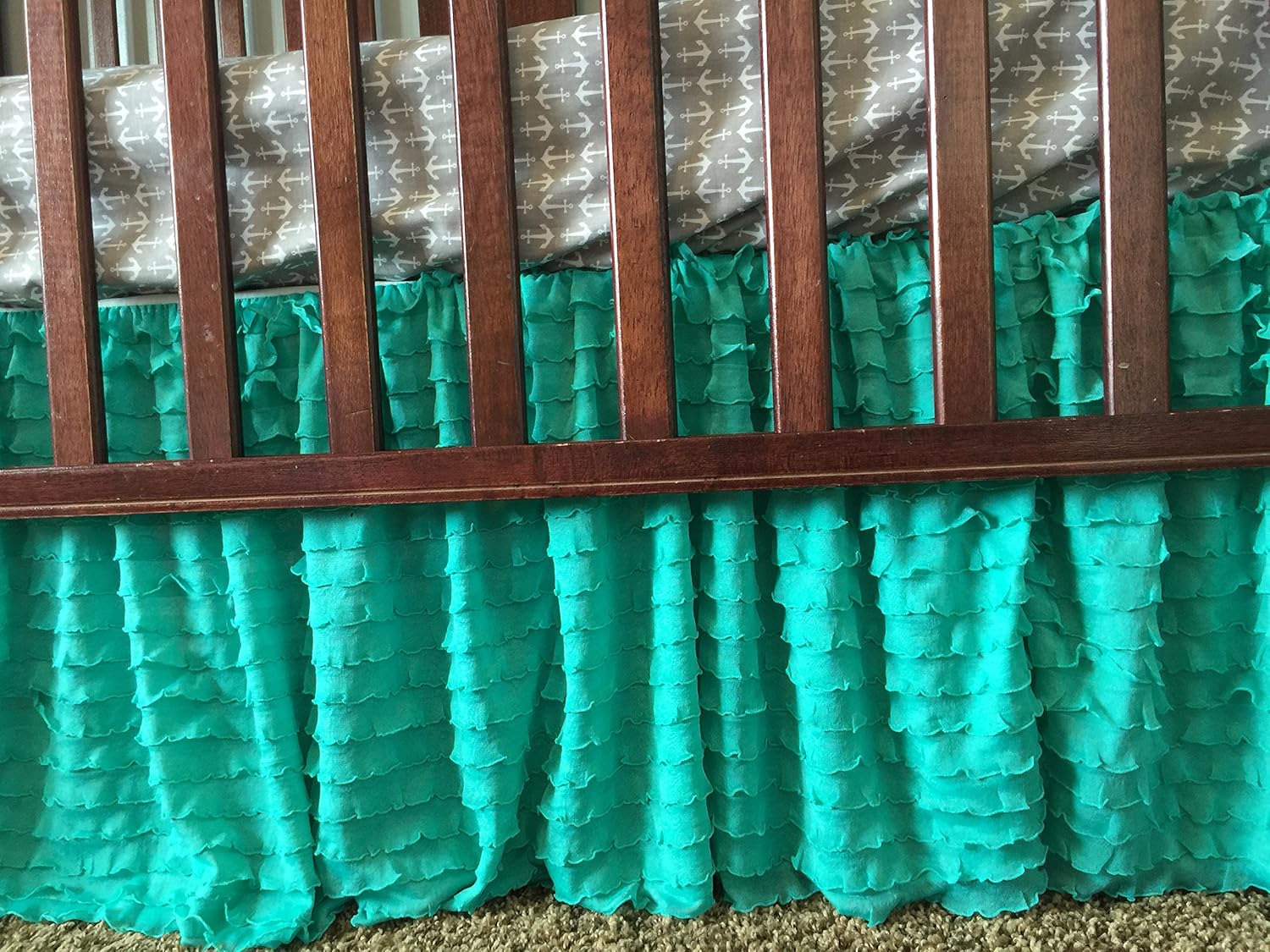 mint green crib skirt