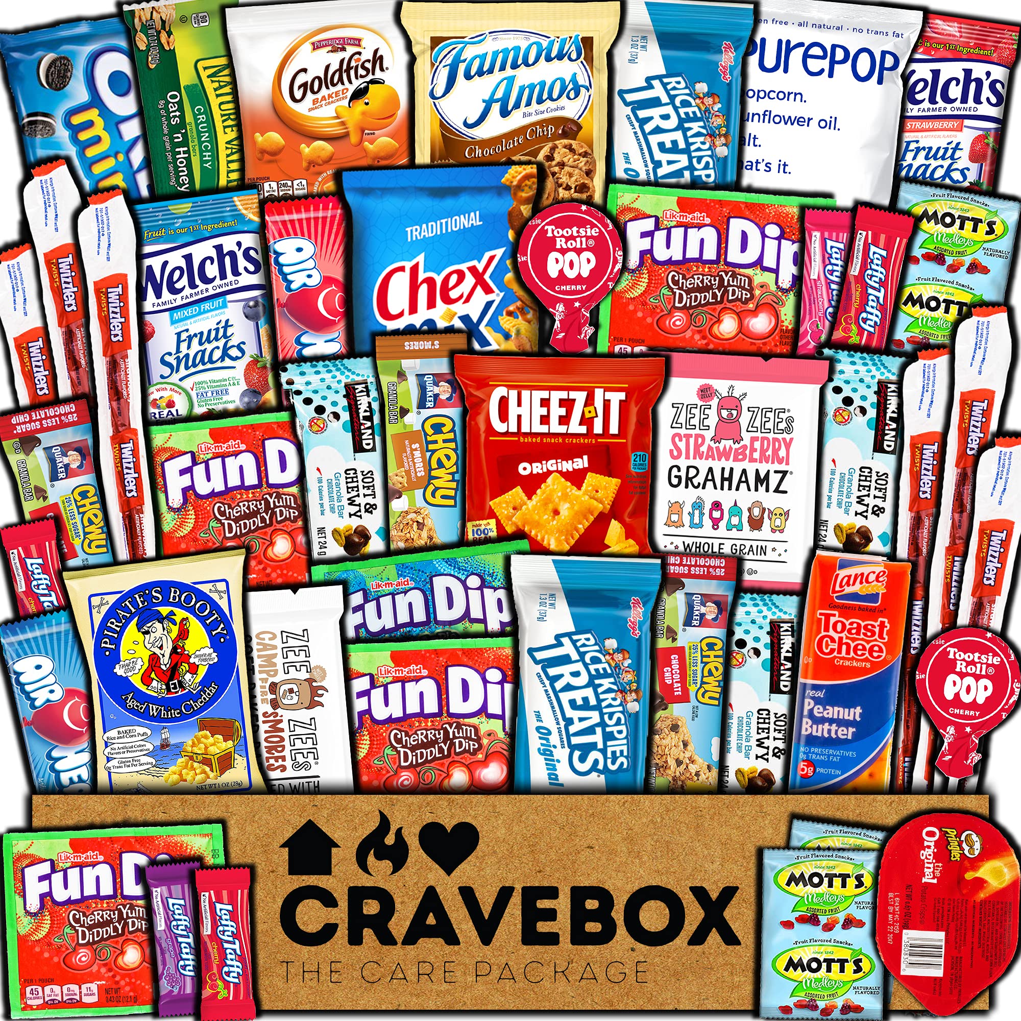 CraveBox Care Package 45 Count Snacks Food Cookies Granola Bar Chips | amzdealz
