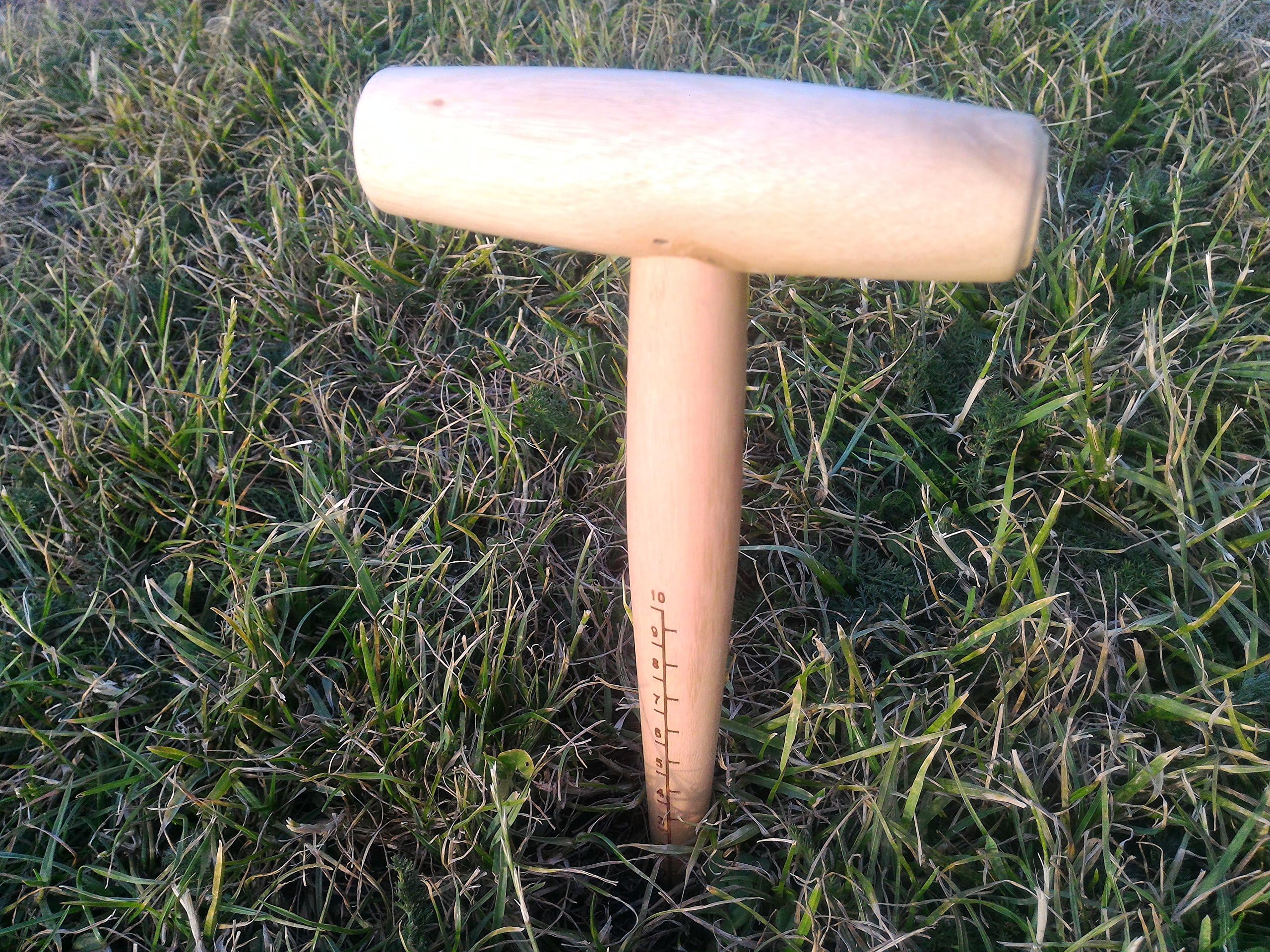Practical Wooden Garden Dibber with T-Handle, 22.5cm - Aywav@