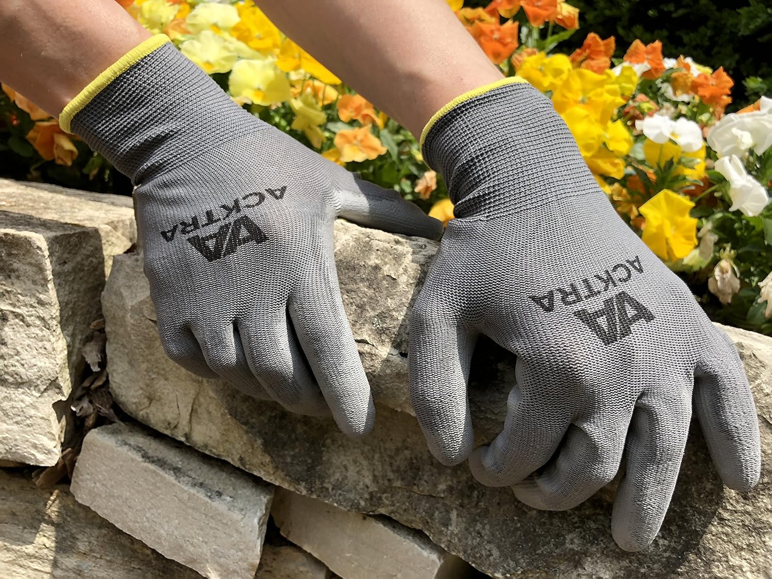 ACKTRA Ultra-Thin PU Safety WORK GLOVES 12 Pairs, WG002 White / White, X-Small: Clothing