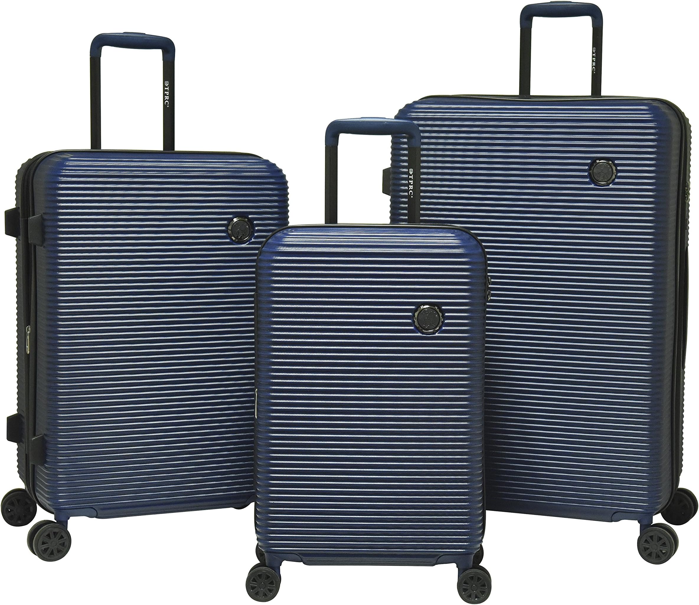 Shanghai 3-Piece Hardside Expandable Spinner Luggage Set, Navy Blue