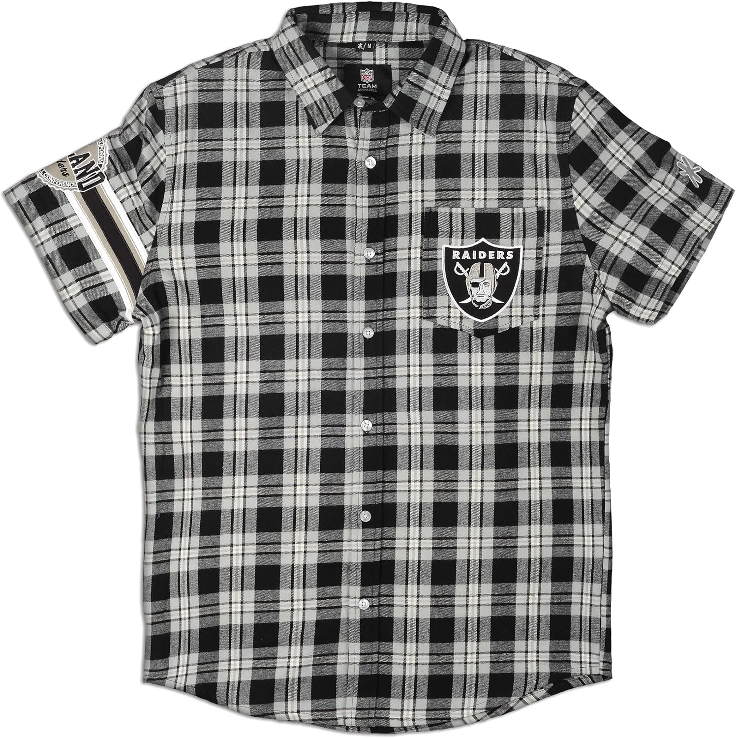2015 NFL Football Mens Flannel Wordmark Short Sleeve Shirt