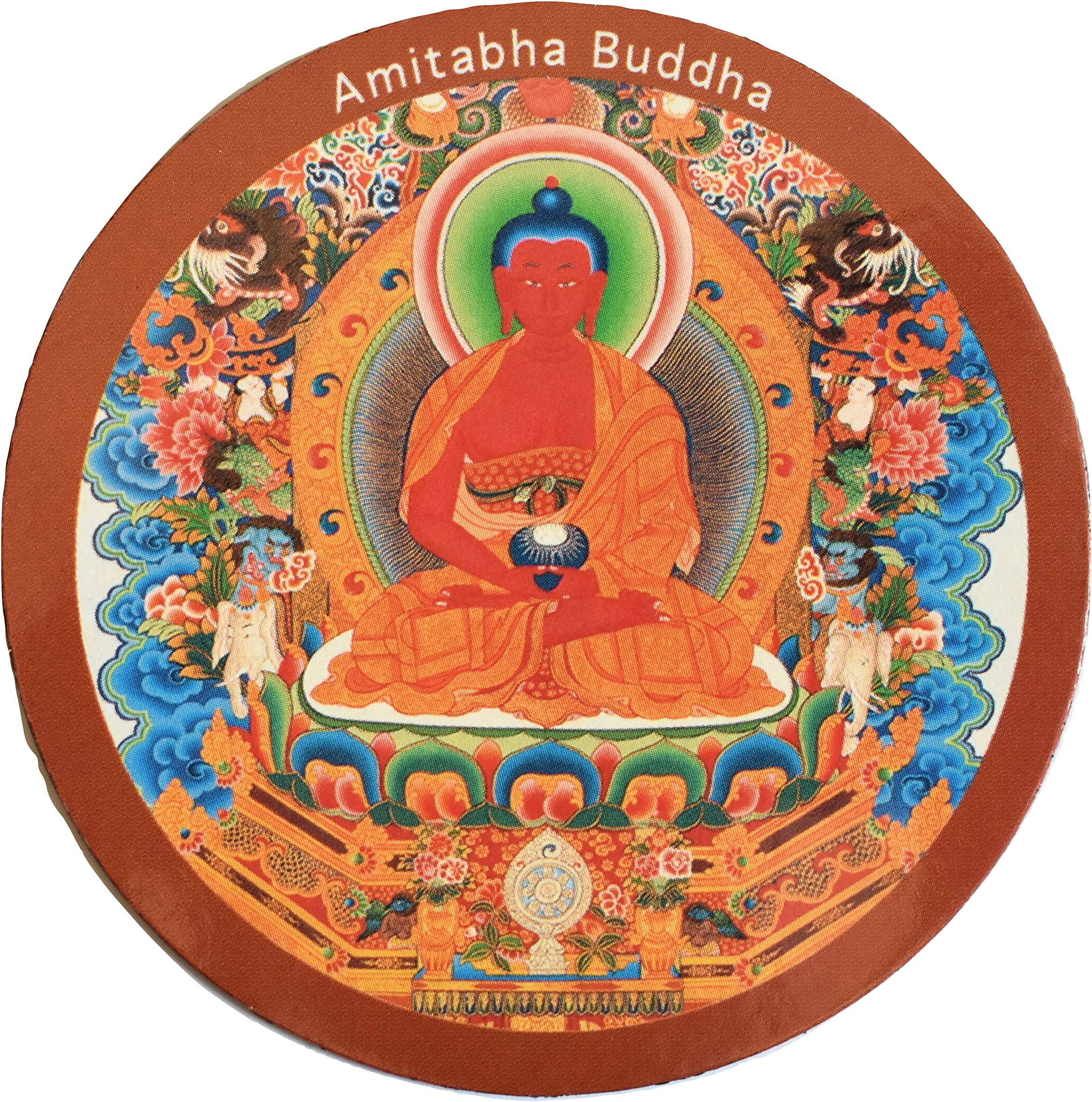 Himalayan Maphouse Buddhist Sacred and Auspicious Round Magnet Amitabha Buddha 7.3cm