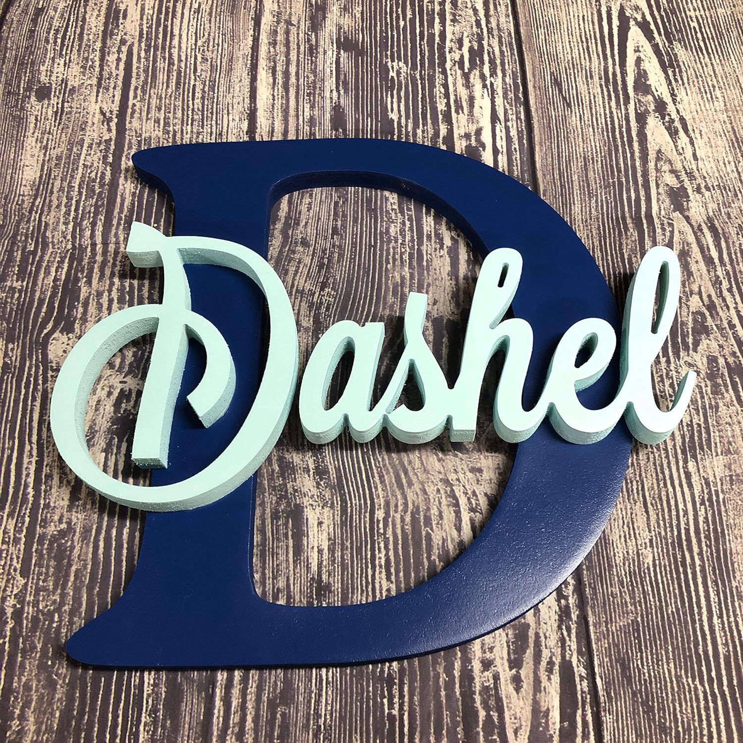 12" Personalized Monogram Letter with Name Handmade