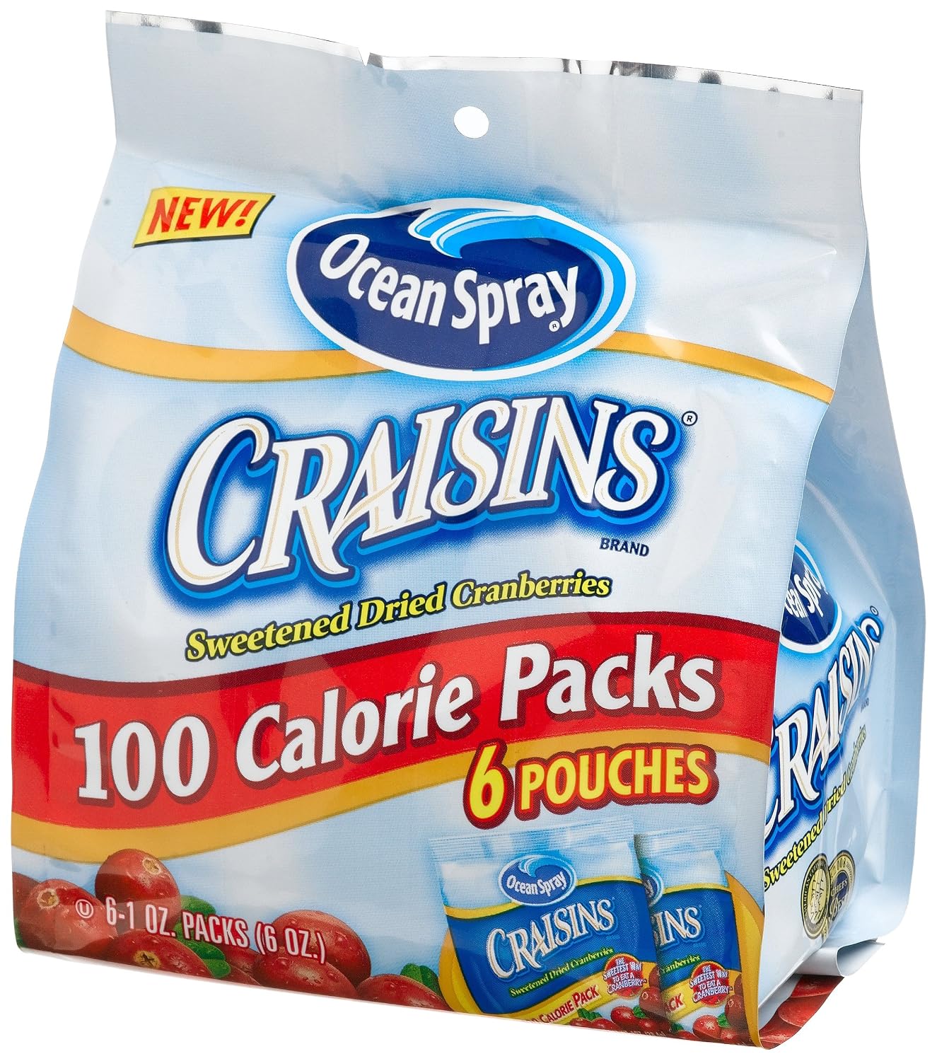 Ocean spray craisins dried cranberry snack packs - 6 ct (031200294517)