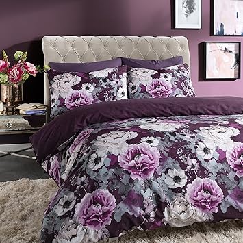 Sleep Down Bettwäsche-Set für Super-Kingsize-Betten, Baumwolle, Violett