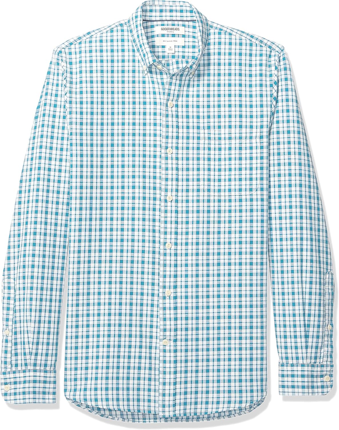  Brand - Goodthreads Men's Slim-Fit Long-Sleeve Chambray Shirt: Clothing