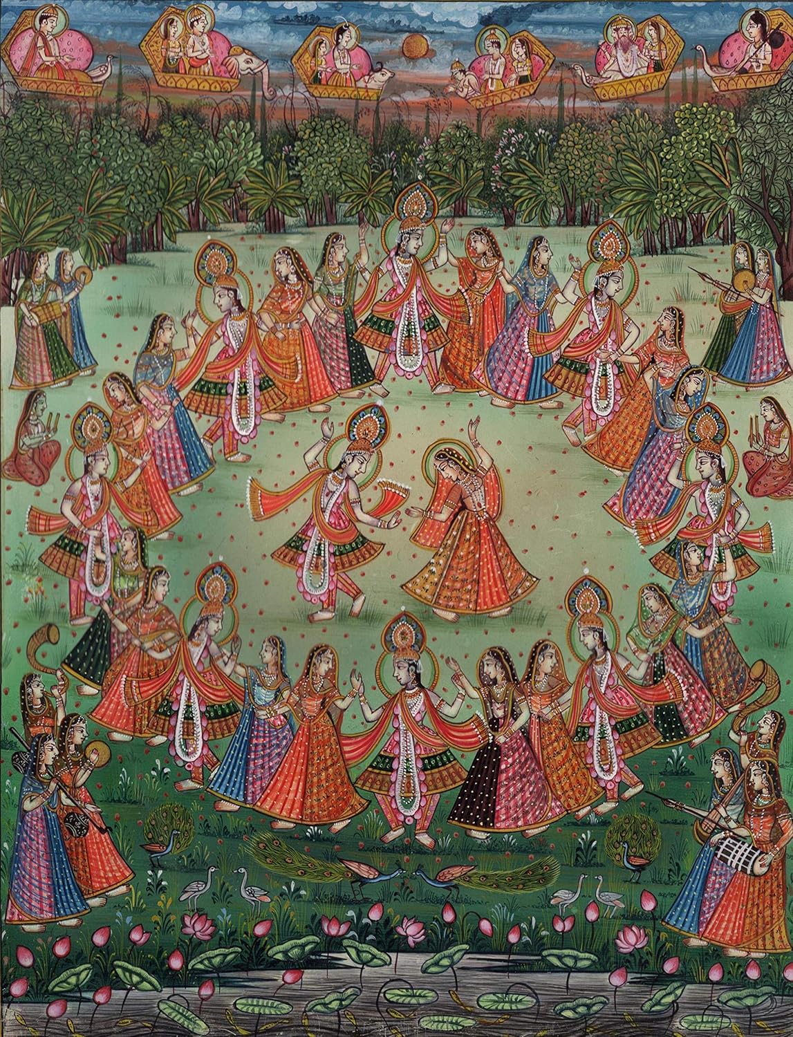 Amazon Com Krishna Radha Rasa Lila Art Pintura Decorativa Hindu