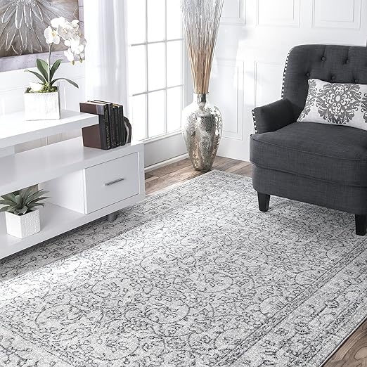 Amazon Com Nuloom Waddell Vintage Area Rug 8 X 10 Grey Home Kitchen