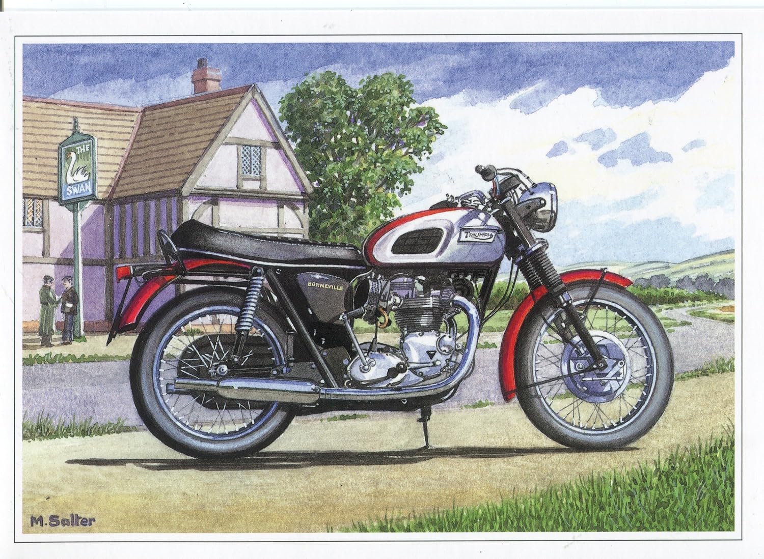 Triumph T120 Bonneville 1961 Motorbike Birthday Card Amazon Co Uk Office Products