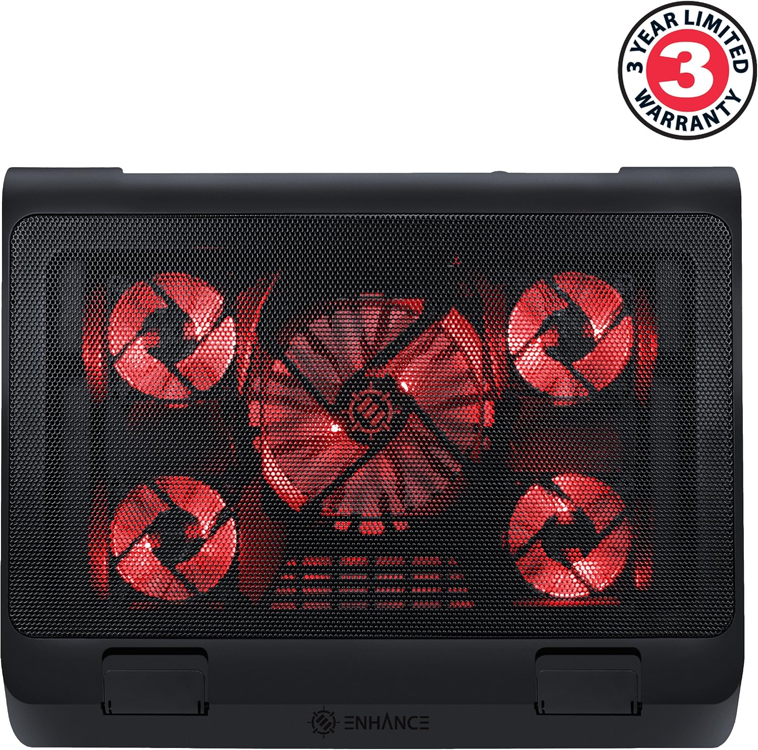 ENHANCE Laptop Gaming Cooler Stand with LED Fans, Adjustable Height and 2 USB Ports - Image 3