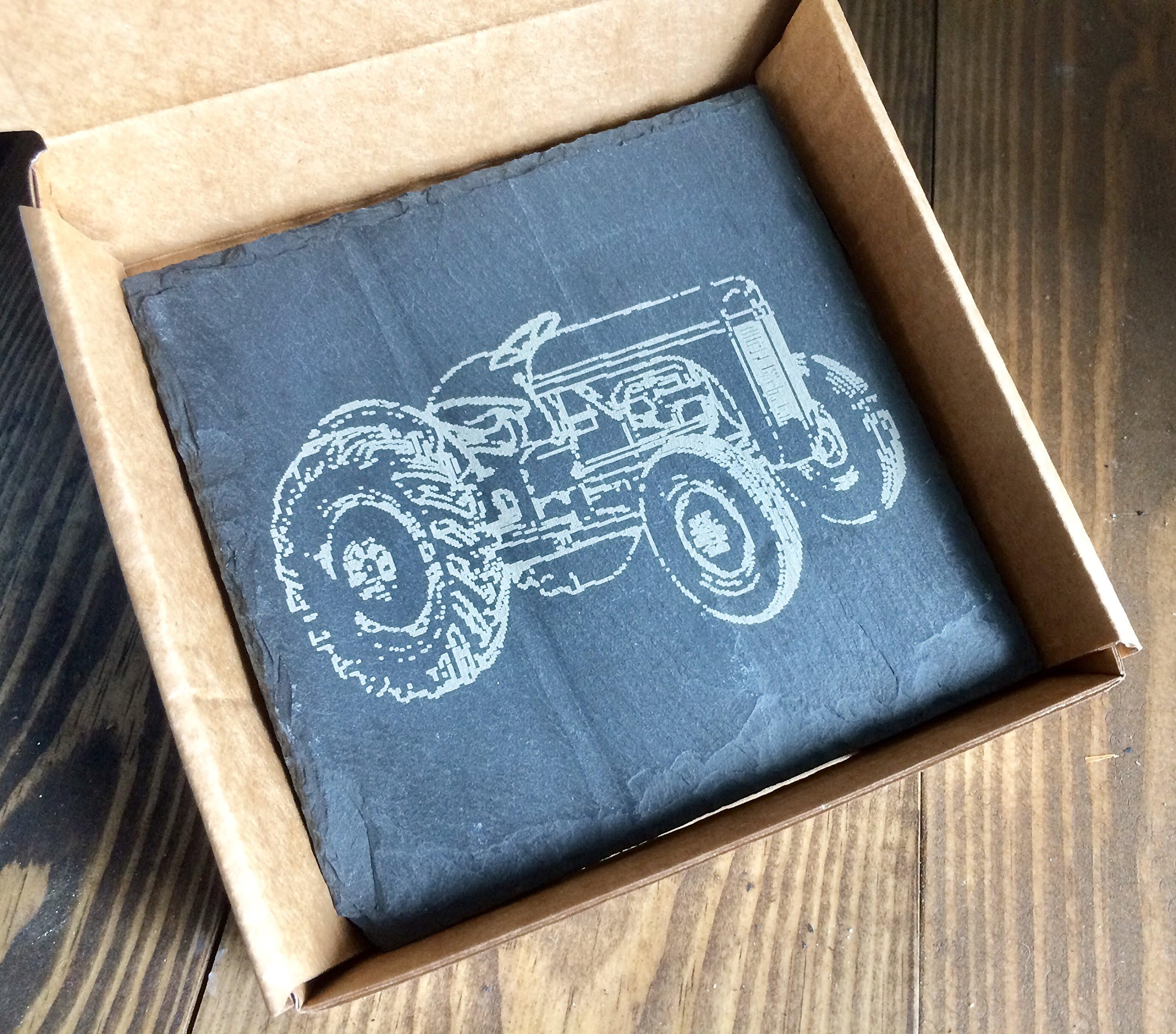 Grey Fergie Vintage Tractor Coaster Gift For Dad Fathers DayPersonalised Present