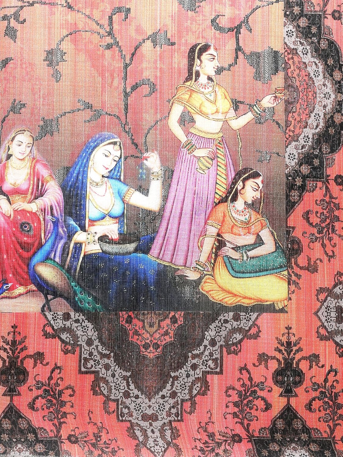 applecreation women's khadi silk dupatta(orange_free size)