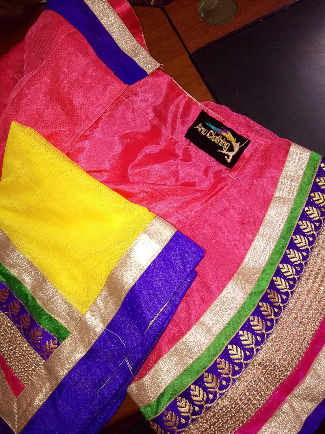 anu clothing women's net lehenga choli (aasr005) (red) (free size)